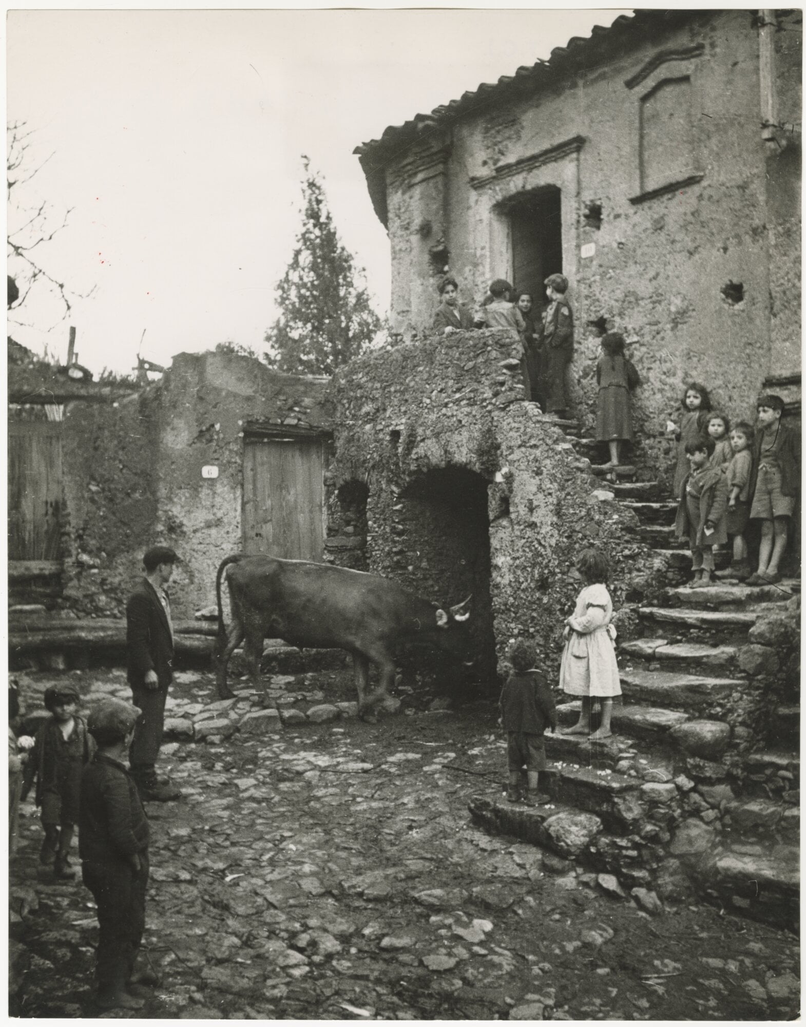 Lotta contro l'analfabetismo. Esterno di una scuola rurale a Capistrano, 1950