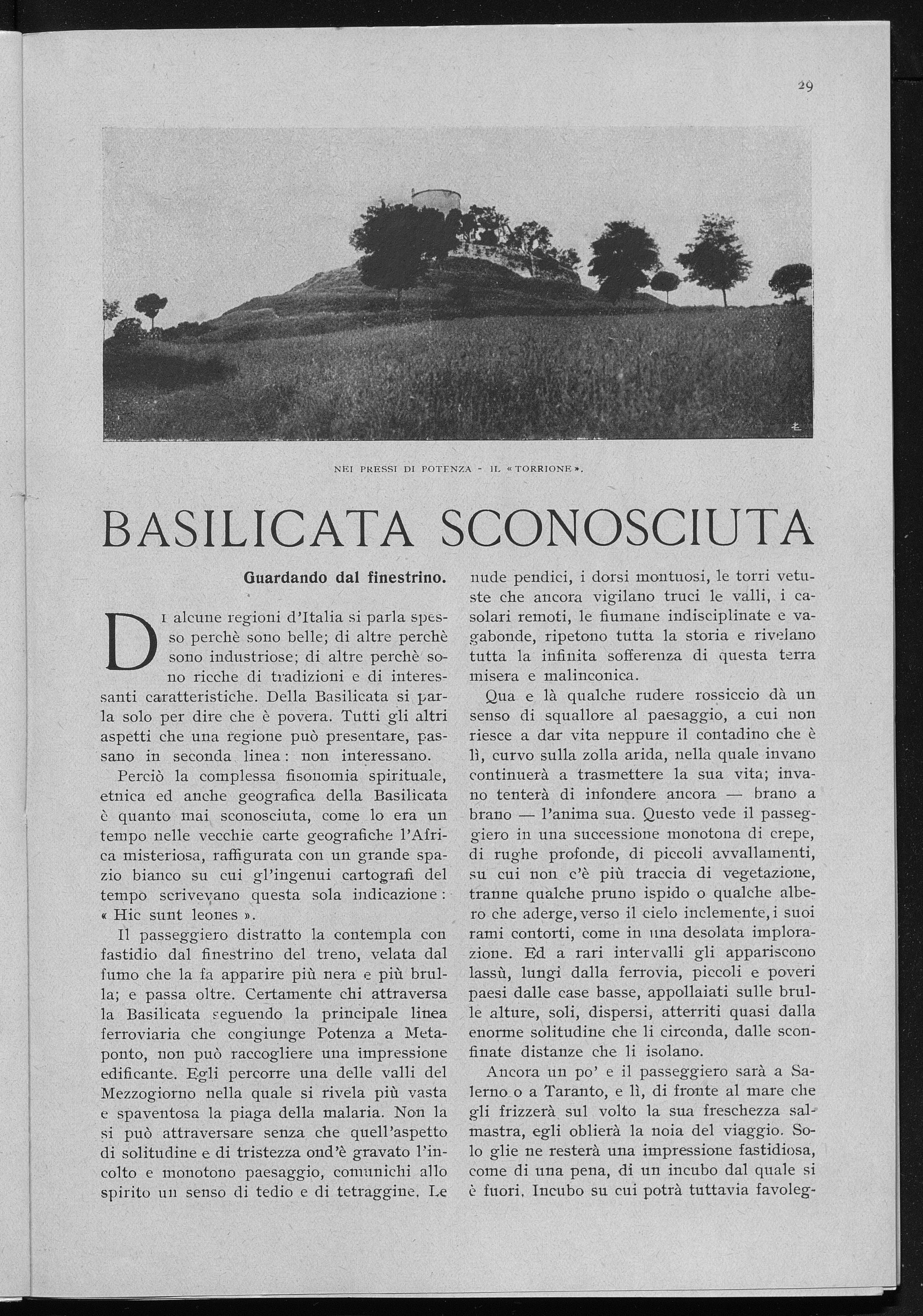 Basilicata sconosciuta, Le Vie d'Italia, gennaio 1925, pp. 29-36
