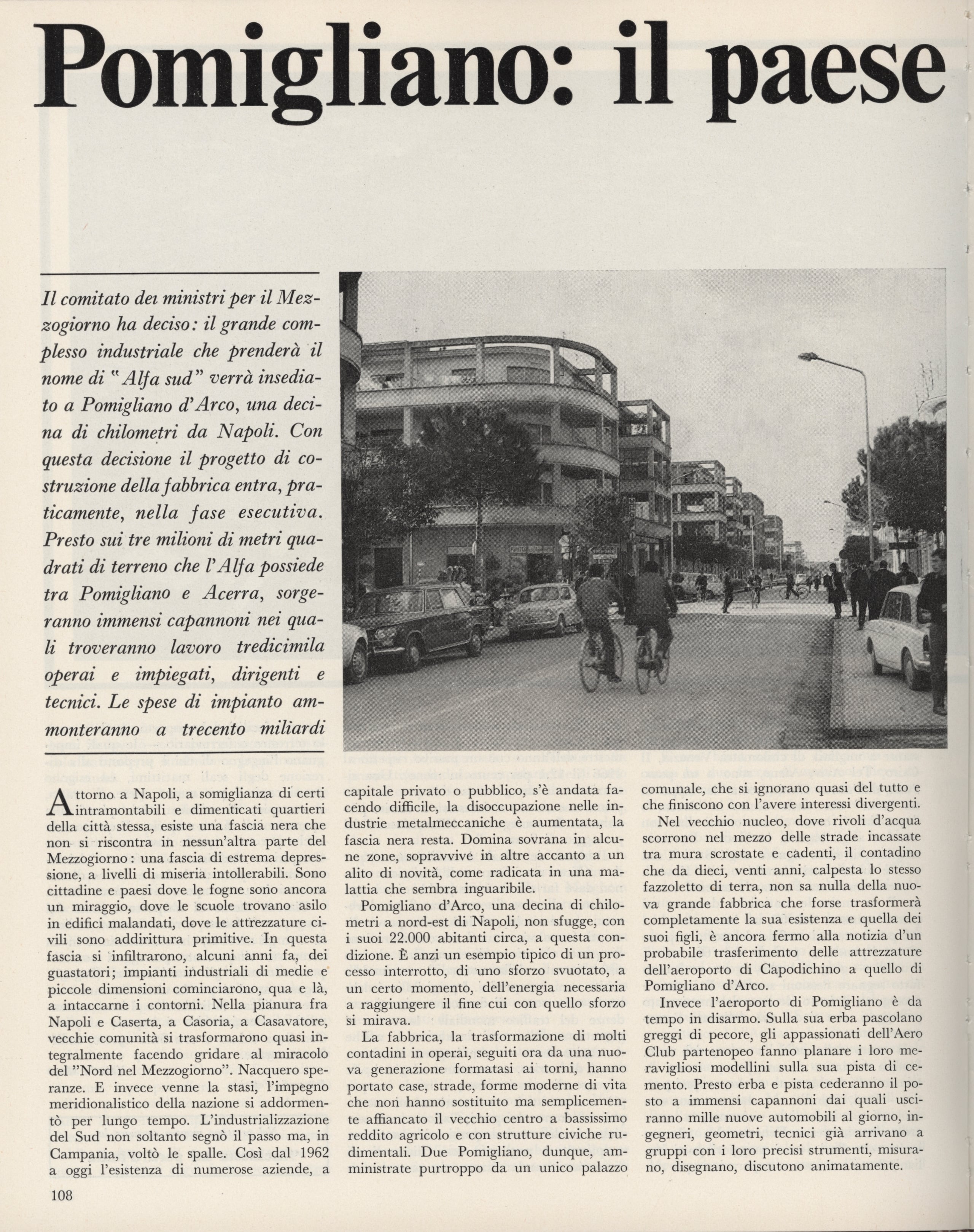Pomigliano: il paese dell'Alfa Sud, Le Vie d'Italia e del mondo, febbraio 1968, pp. 108-111