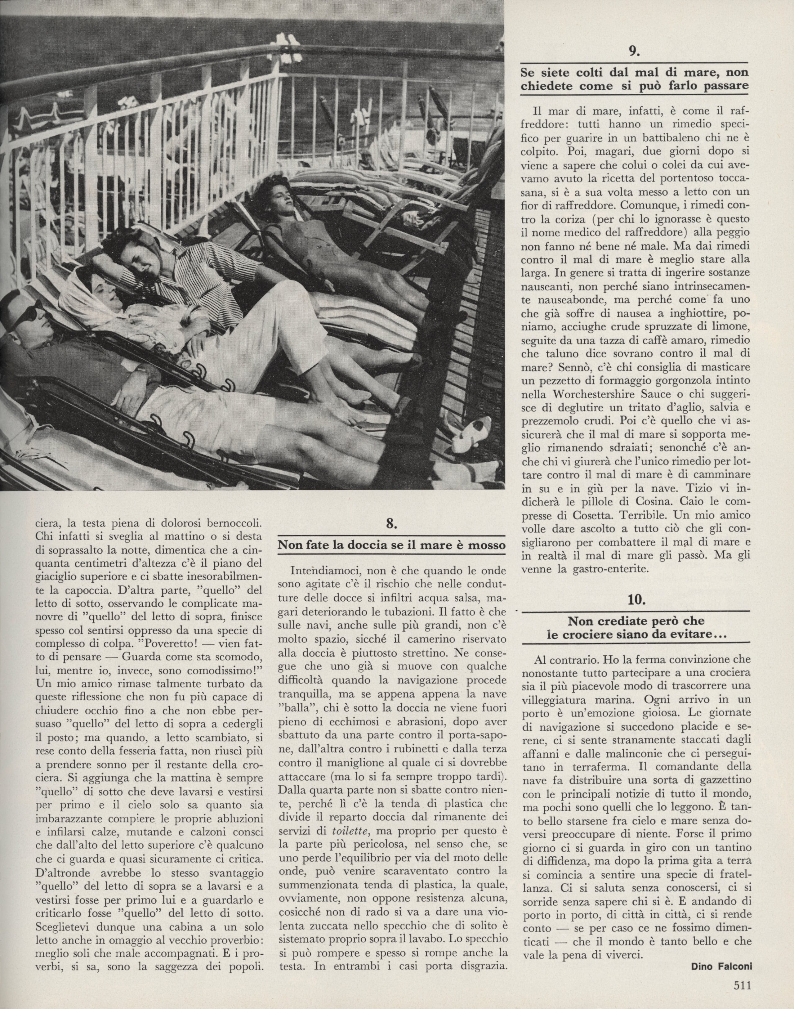 Il decalogo del perfetto crocierista, Le Vie d'Italia e del mondo, giugno 1968, pp. 509-511