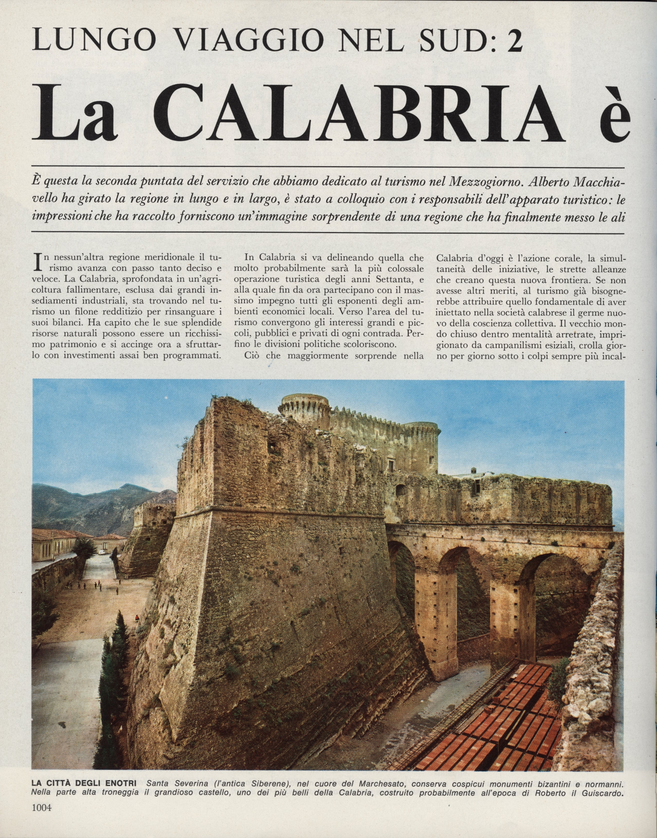 La Calabria è già in orbita, Le Vie d'Italia e del mondo, novembre 1968, pp. 1004-1011
