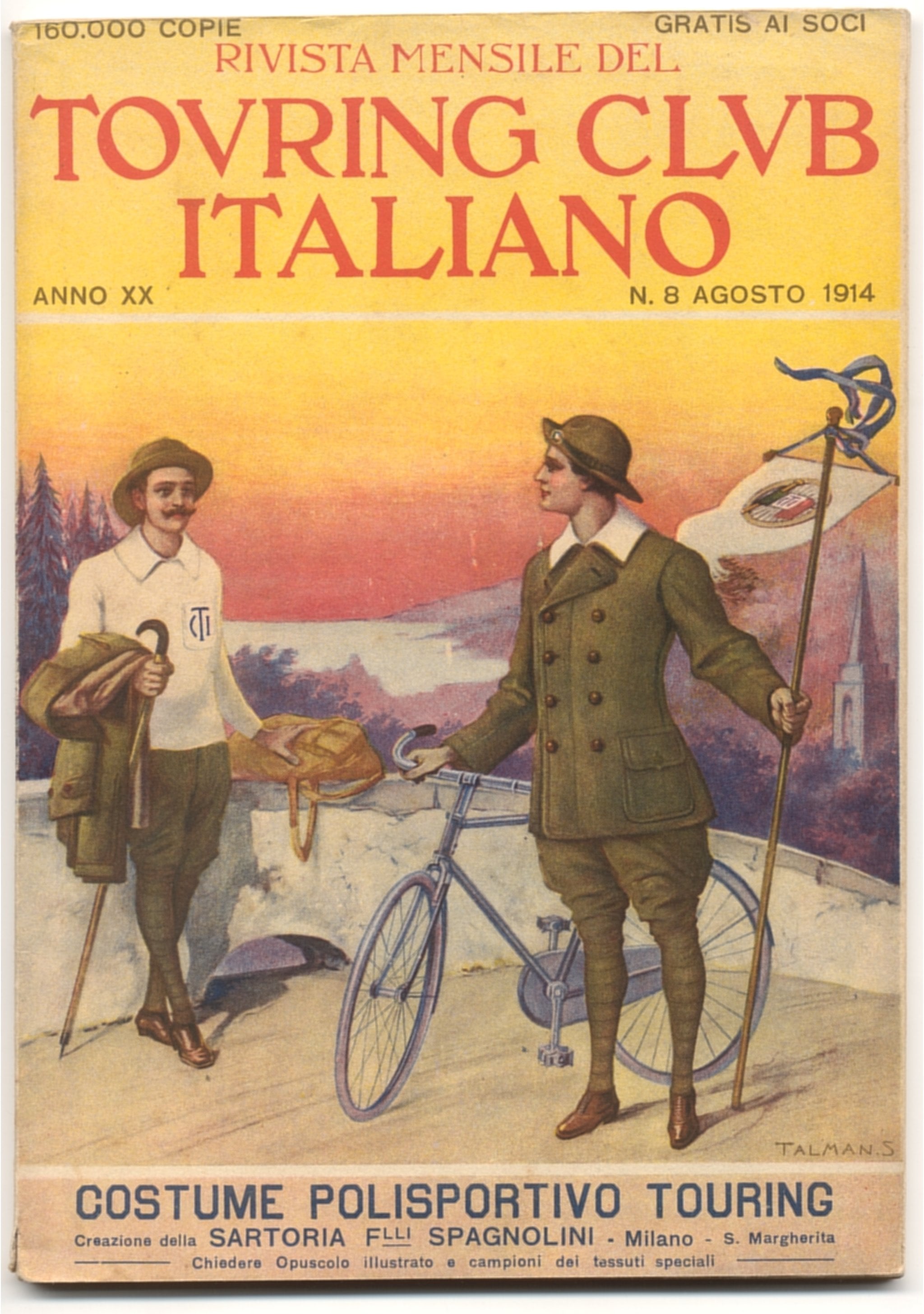 Rivista Mensile, agosto 1918: una copertina di Silvio Talman