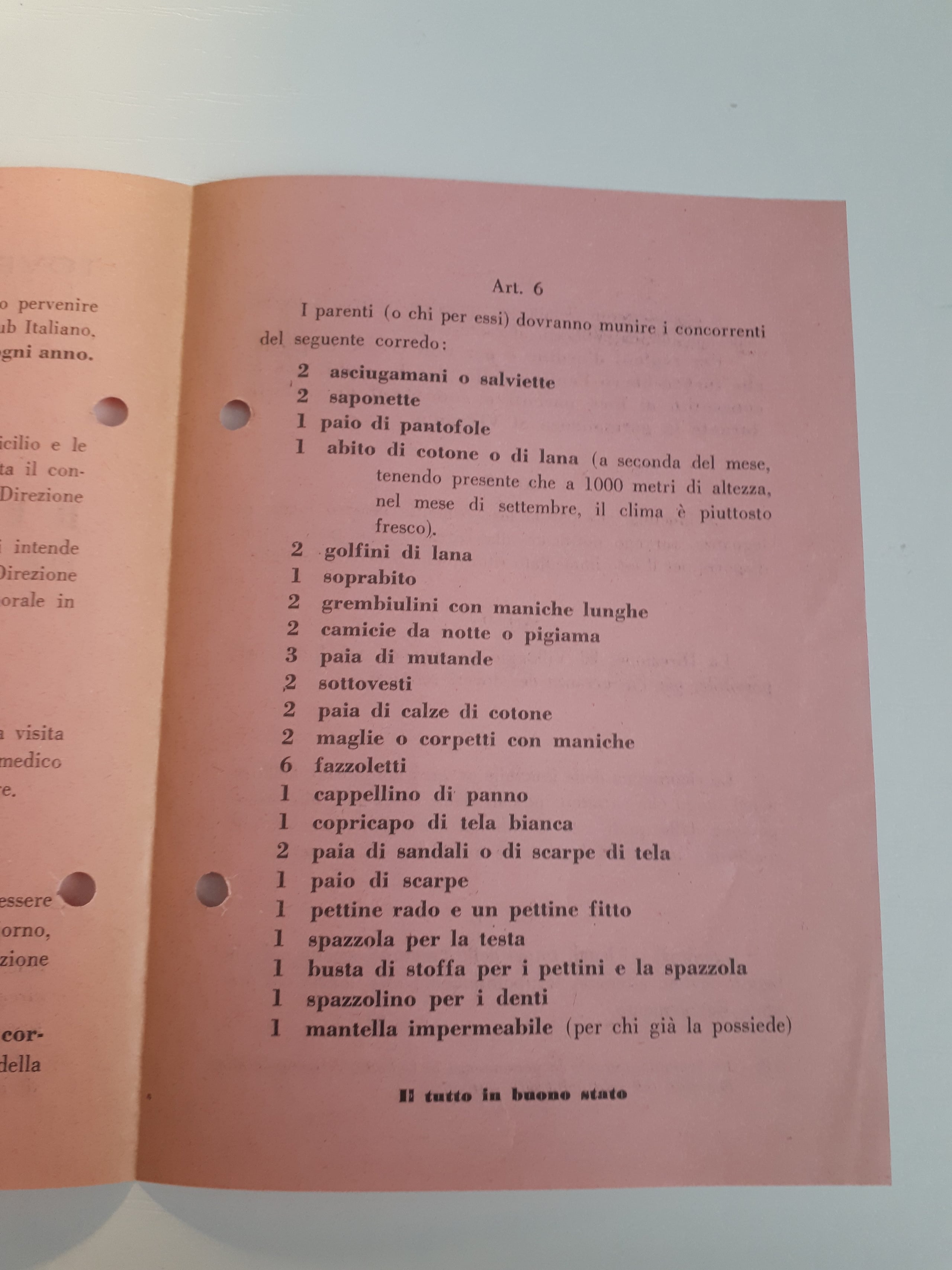 Regolamento per l'ammissione delle fanciulle, 1940