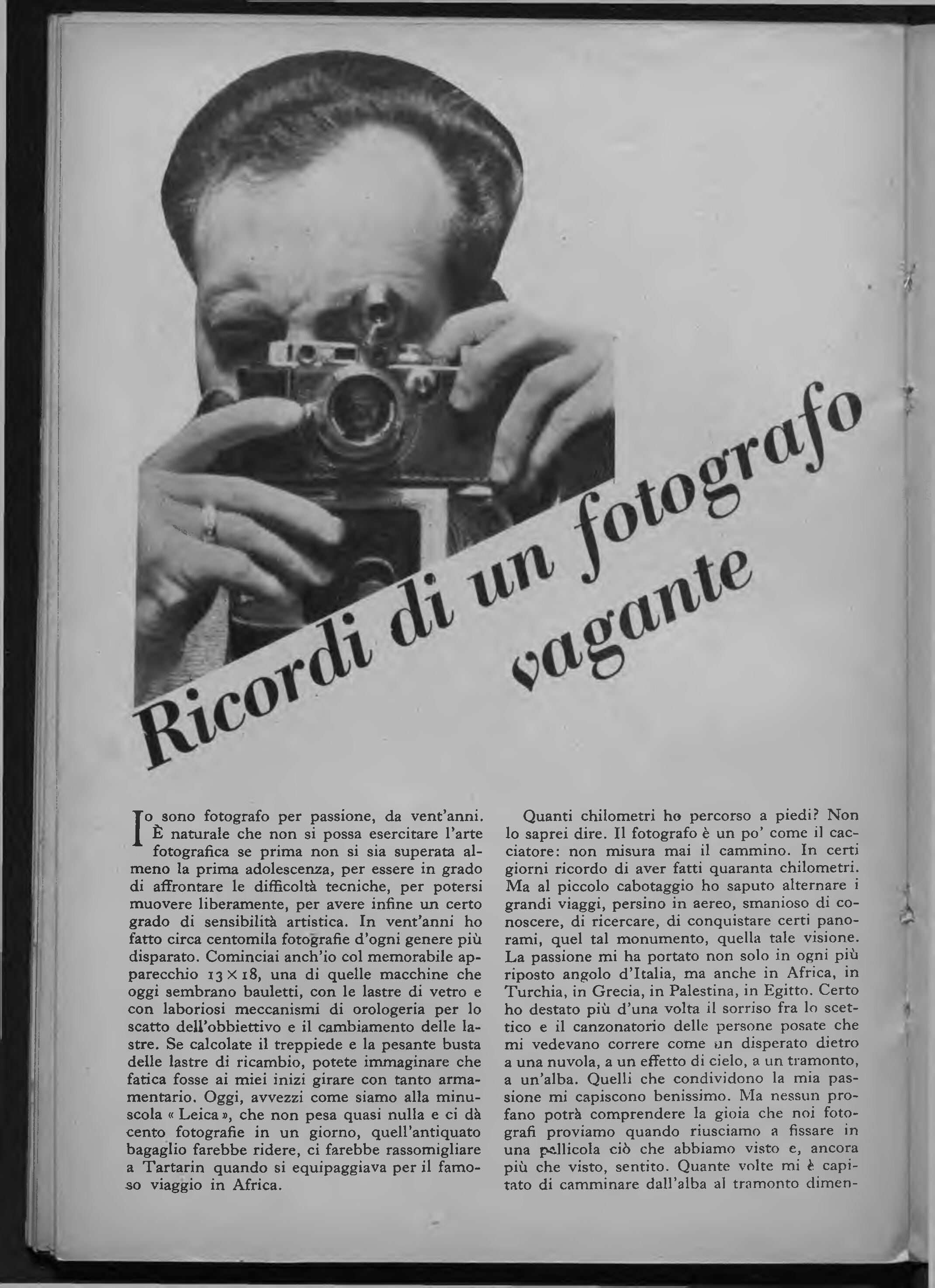 "Ricordi di un fotografo vagante", Bruno Stefani, Vie d'Italia, luglio 1946