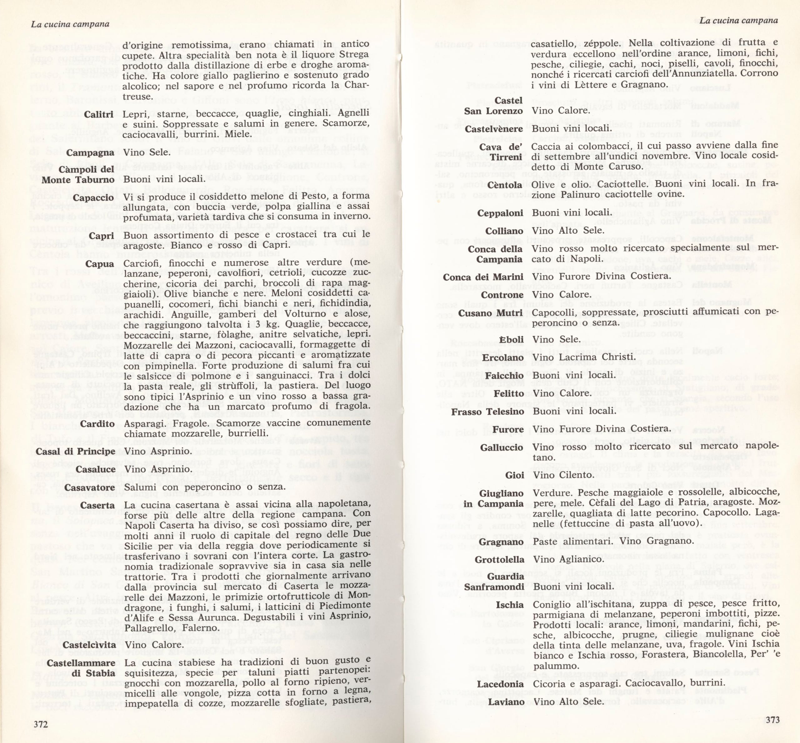 Una pagina dalla Guida Gastronomica TCI del 1969