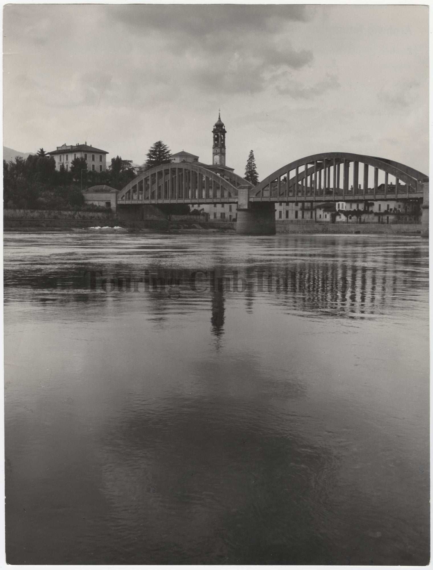Brivio: veduta con il ponte sull'Adda, 1950