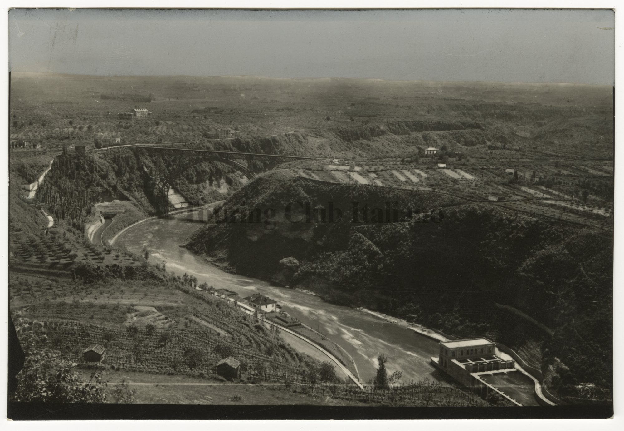 Ponte di ferro e diga Edison sul fiume Adda, 1920