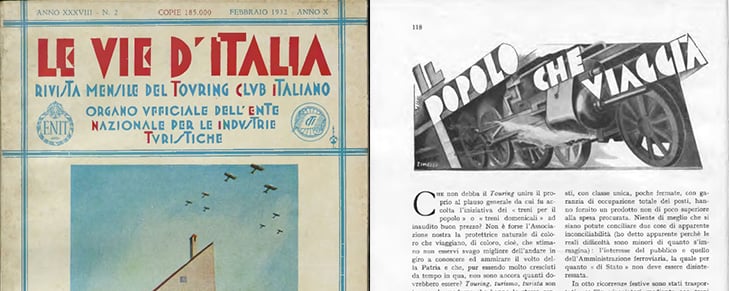 Le Vie d'Italia n. 2, febbraio 1932, copertina e p. 118